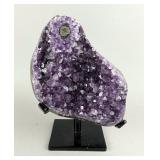 Brazilian Amethyst Geode On Metal Display Stand, 6.25" Tall 