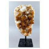 Brazilian Citrine Geode Cluster On Metal Display Stand, 11" x 5.75", 4.1kg 