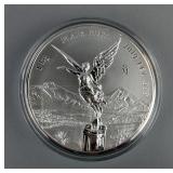 2019 Mexico Libertad 1kg .999 Pure Fine Silver Coin In Wood Display Box With Certificate Of Authenti