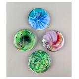 Colorful Murano Glass Fridge Magnets, Qty. 4