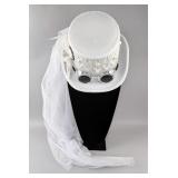 Steampunk Top Hat With Goggles, Feathers Decorations, And Lace Patterns, 6.25" Tall x 12.5" Long x 1