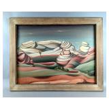 Donald K. Wiest Landscape Painting On Canvas, Artist Signed "dwiest 48", Frame Measures 27.5" x 21.7