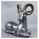 Mixed Metal Ram Statue, 7.5" Tall x 7.75" Wide 