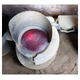 Safetran Systems Corp. Railroad Signal Lights On Steel Bar Safetran Systems Corp. Railroad Signal Lights On Steel Bar