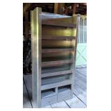 Industrial Stainless Steel Rounded Edge Tilt Shelving Unit with Lower Drawers  Industrial Stainless Steel Rounded Edge Tilt Shelving Unit with Lower Drawers