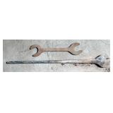 Railroad Locomotive Cast Iron Wrenches 36" Bolt Spreader and 18" Dual Ended Wrench  Railroad Locomotive Cast Iron Wrenches 36" Bolt Spreader and 18" Dual Ended Wrench
