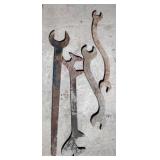 Railroad Locomotive Large Dual Sided Wrenches, Various Styles, Qty 4  Railroad Locomotive Large Dual Sided Wrenches, Various Styles, Qty 4