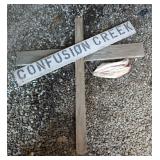 Handcrafted "Confusion Creek" Wood Sign Cross  Handcrafted "Confusion Creek" Wood Sign Cross