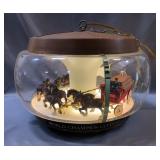 Vintage Budweiser World Champion Clydesdale Team Carousel Hanging Light, Powers On And Horse Team An