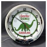 Sinclair Dino Gasoline Neon Clock With Pull Chain, 18"