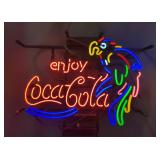 Enjoy Coca-Cola Parrot Neon Plug In Sign