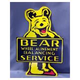 Bear Wheel Alignment Balancing Service Metal Sign 