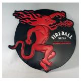 Fireball Whiskey Embossed Metal Sign 