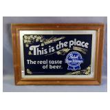 Pabst Blue Ribbon "This is the place" Beer Mirror Sign 