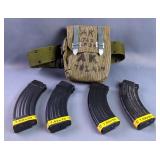 7.62 x 39mm Metal Mags, Qty 4, In Mag Pouch With Canvas Sling 7.62 x 39mm Metal Mags, Qty 4, In Mag Pouch With Canvas Sling