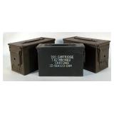 Metal Ammo Cans, Qty 2, 7" X 12" X 6", And Metal Ammo Can, 7.5" X 11" X 4"  Metal Ammo Cans, Qty 2, 7" X 12" X 6", And Metal Ammo Can, 7.5" X 11" X 4"