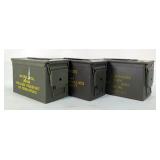 Metal Ammo Cans, Qty 3, 7" X 11" X 6"  Metal Ammo Cans, Qty 3, 7" X 11" X 6"