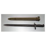 1918 US SA Sword Bayonet, Flaming Bomb On Blade, 15.75" Blade, Comes In USN MK1 Scabbard  1918 US SA Sword Bayonet, Flaming Bomb On Blade, 15.75" Blade, Comes In USN MK1 Scabbard