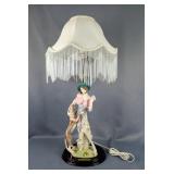 OK Collection Figurine Lamp With Beaded Shade