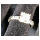 Romany 14K White Gold Ring With White Stone