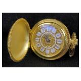 Lucerne Animatic Gold Tone Pocket Watch