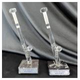 Colorado Rockies Glass Baseball Bat Figurines