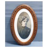 Framed Portrait Of Woman In Oval Floral Frame Framed Portrait Of Woman In Oval Floral Frame