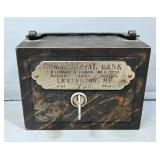 Commercial Bank of Lexington, Missouri Steel Souvenir Bank With Key Commercial Bank of Lexington, Missouri Steel Souvenir Bank With Key