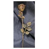 Sterling Silver Gold-Tone Rose Brooch Pin Sterling Silver Gold-Tone Rose Brooch Pin