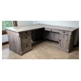 Corner L-Shaped 2-Piece Computer Desk with Drawers and Locking Cabinet  Corner L-Shaped 2-Piece Computer Desk with Drawers and Locking Cabinet