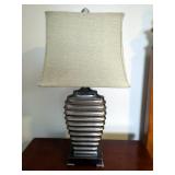 Contemporary Table Lamp with Textured Base and Square Shade Contemporary Table Lamp with Textured Base and Square Shade