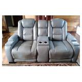 Powered 2-Seat Leather Home Theater Recliner with Console  Powered 2-Seat Leather Home Theater Recliner with Console
