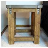 Restoration Hardware Wood and Metal Side Table Restoration Hardware Wood and Metal Side Table