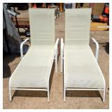 White Frame Mesh Lounge Chairs, Qty 2  White Frame Mesh Lounge Chairs, Qty 2