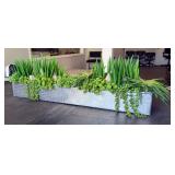 Faux Succulent Arrangement in Metal Planter  Faux Succulent Arrangement in Metal Planter