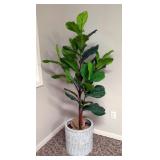 Faux Fiddle Leaf Fig Tree in Textured Planter Faux Fiddle Leaf Fig Tree in Textured Planter