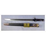 Vickers M1907 Bayonet, 17" Blade, In Sheath Vickers M1907 Bayonet, 17" Blade, In Sheath