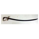 Antique Sword, Brass Guard With Eagle Head Design, Some Embossing On 29.5" Blade Antique Sword, Brass Guard With Eagle Head Design, Some Embossing On 29.5" Blade