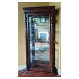 Lighted Display Cabinet with Glass Shelves And Sliding Door Front  Lighted Display Cabinet with Glass Shelves And Sliding Door Front