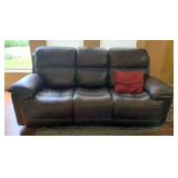 Leather Three-Seat Reclining Sofa with USB Ports  Leather Three-Seat Reclining Sofa with USB Ports