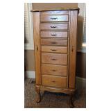 Wood Jewelry Armoire Including Costume Jewelry, Various Styles Wood Jewelry Armoire Including Costume Jewelry, Various Styles