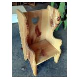 Wood Furniture Including Step Stool, Chair and Storage Table  Wood Furniture Including Step Stool, Chair and Storage Table