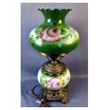 Hand Painted Floral Gone With Wind Style Lamp  Hand Painted Floral Gone With Wind Style Lamp