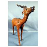 Leather Wrapped Antelope Figurine  Leather Wrapped Antelope Figurine