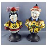 Hand Painted Porcelain Bust Figures  Hand Painted Porcelain Bust Figures