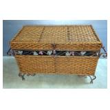 Wicker Trunk Chest with Ornate Metal Accents Wicker Trunk Chest with Ornate Metal Accents