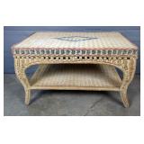Wicker Coffee Table with Shelf  Wicker Coffee Table with Shelf