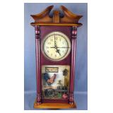 Decorative Farmhouse Style Wall Clock with Rooster Scene Decorative Farmhouse Style Wall Clock with Rooster Scene