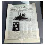 Titanic Sinks April 16, 1912 New York Times Newspaper Reprint  Titanic Sinks April 16, 1912 New York Times Newspaper Reprint
