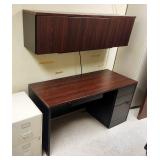 Desk With Overhead Storage, And 2 Drawer File Cabinet  Desk With Overhead Storage, And 2 Drawer File Cabinet